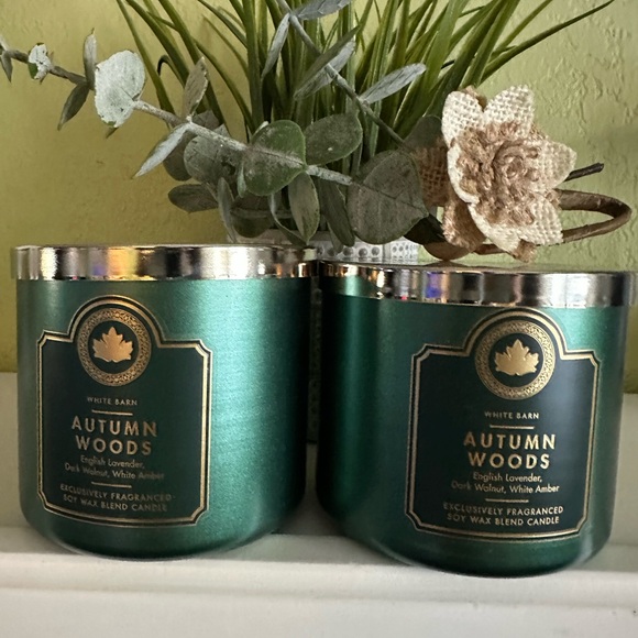 White Barn Autumn Woods Candle Bundle - Green and Gold - Picture 1 of 4